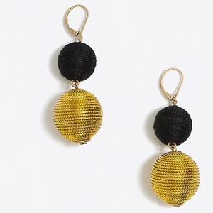 J Crew Lantern Dangle Earrings - Black and Gold